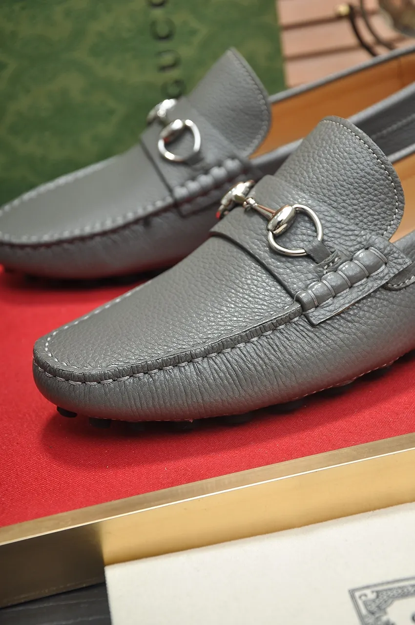 Men's Men's Shoes💰420💶【GUCCI】 (High-end Niuli) New 🍀Gucci*——Gucci Doudou Shoes! Made of imported original cowhide, the inner top layer is comfortable cowhide lining! Original wear-resistant rubber outsole! High quality products! Code number 38-44!